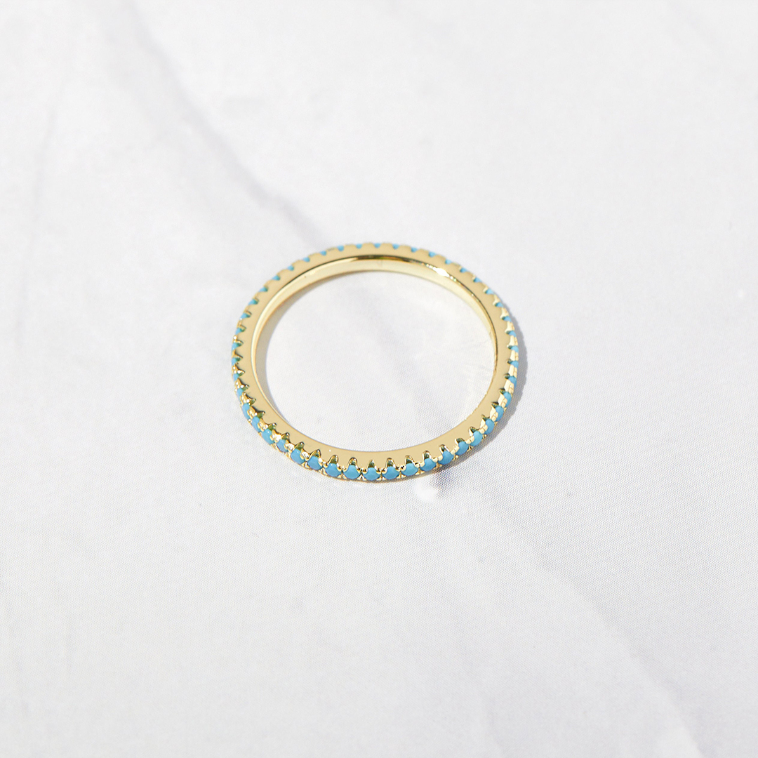 Ovarian Cancer Awareness Turquoise Eternity Ring