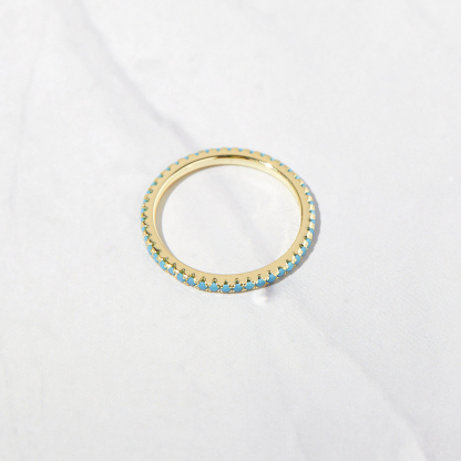 Ovarian Cancer Awareness Turquoise Eternity Ring