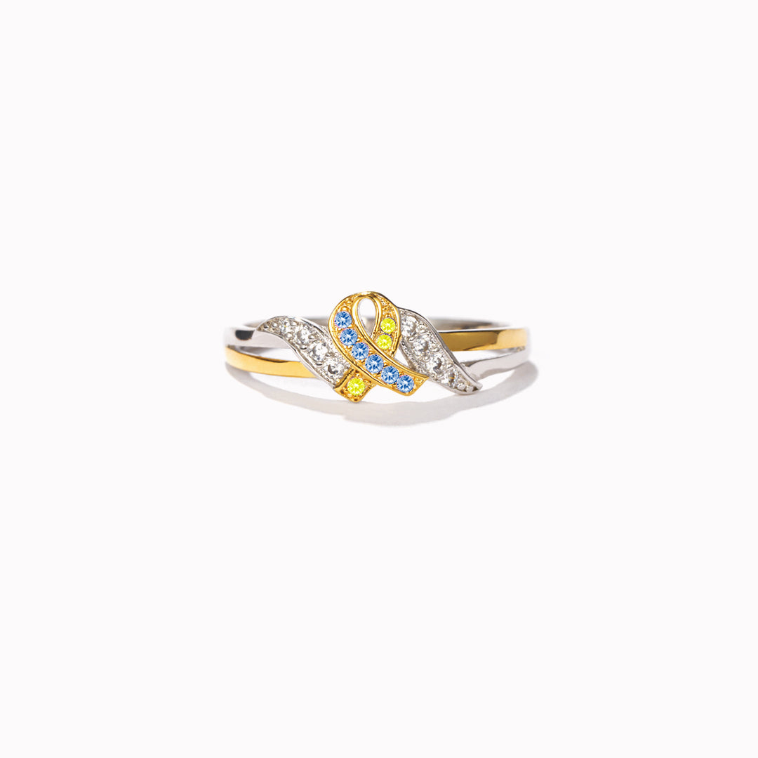 Down Syndrome Awareness Ribbon Ring