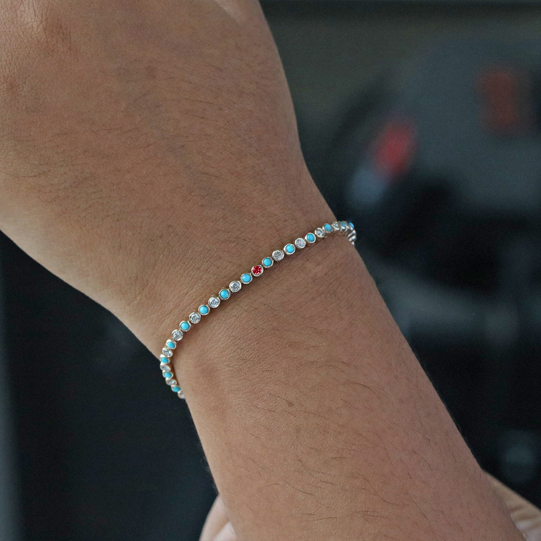 Fight Diabetes with Strength Turquoise Tennis Bracelet