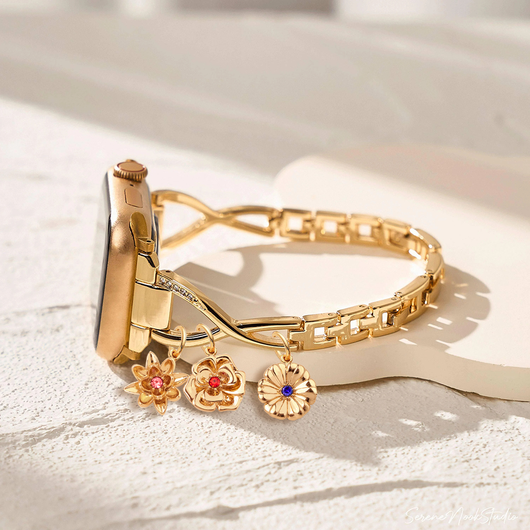 Grandma's Gift Personalized 1-12 Birth Flowers Apple Watch Band