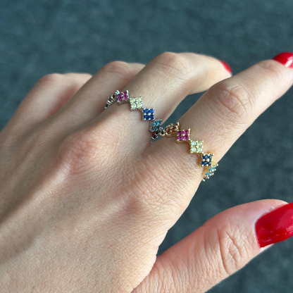 Grandma's Love Blooming Custom 1-6 Flower Groups Ring