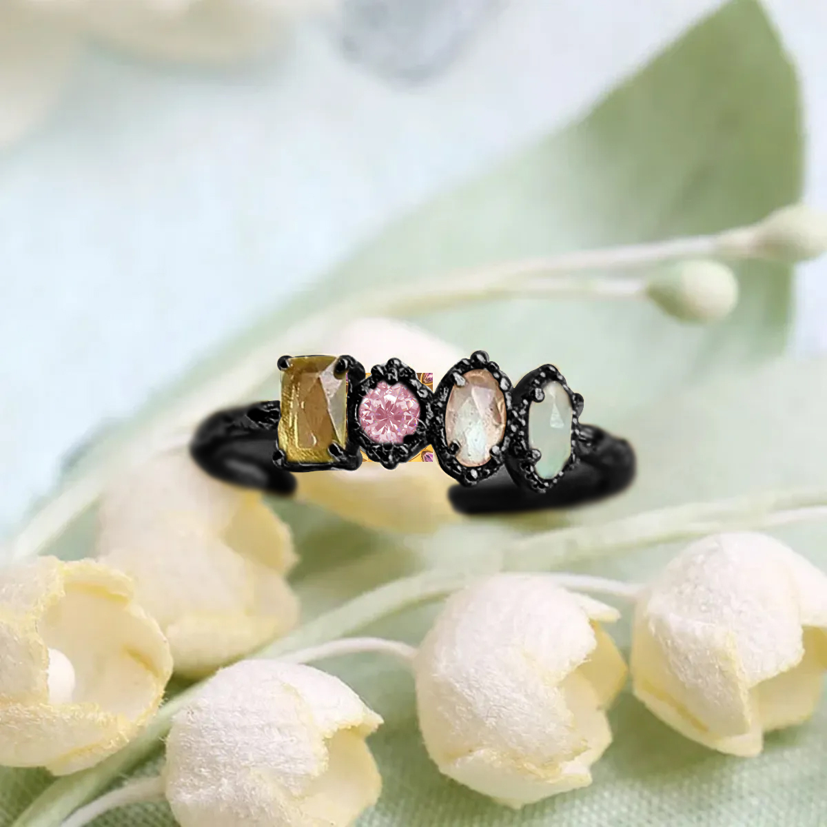 Personalized Multiple Stones Grandma Mom Family Ring