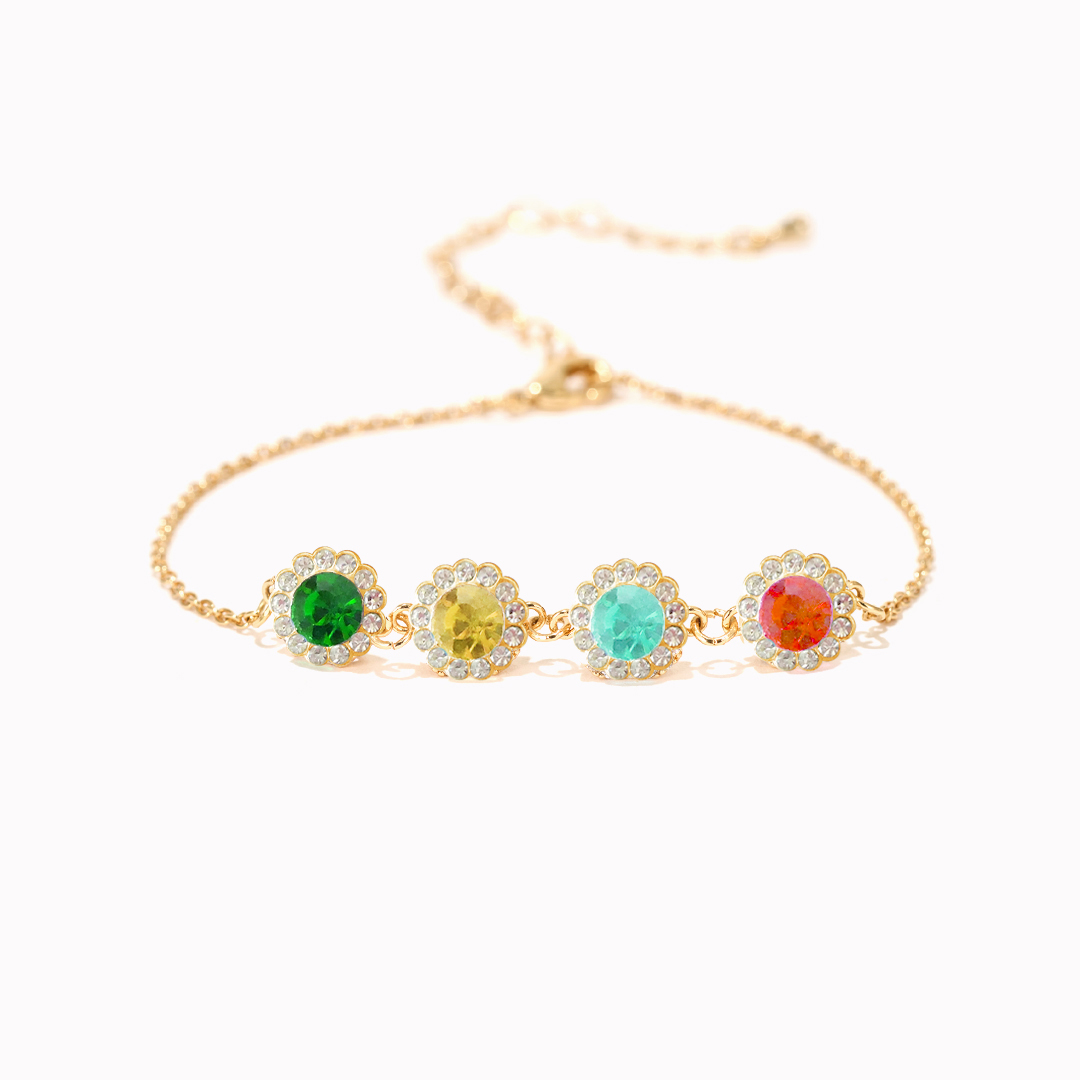 Specialized With 1-10 Kids Birthstones Christmas Gift Bracelet