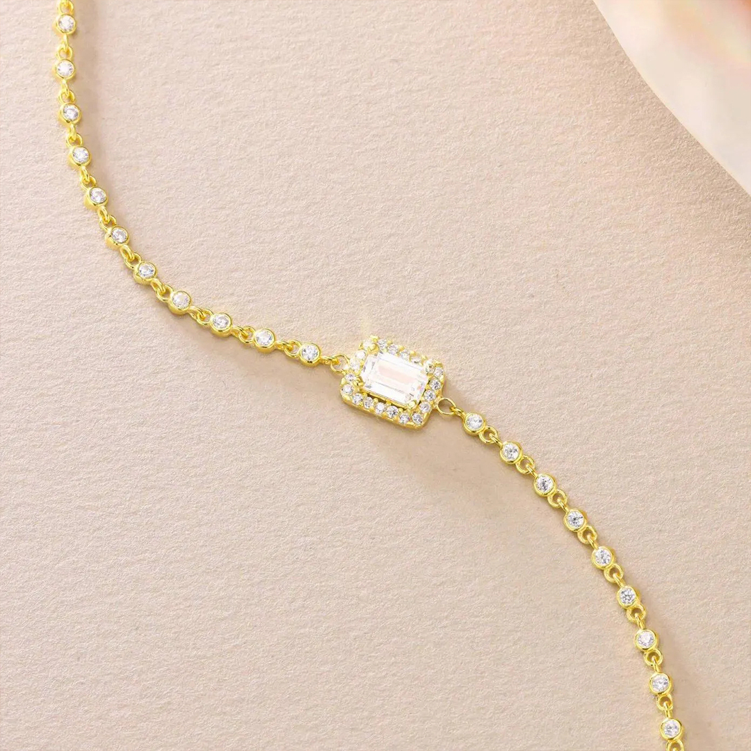 Self Love Cut Chain Baguette Bracelet