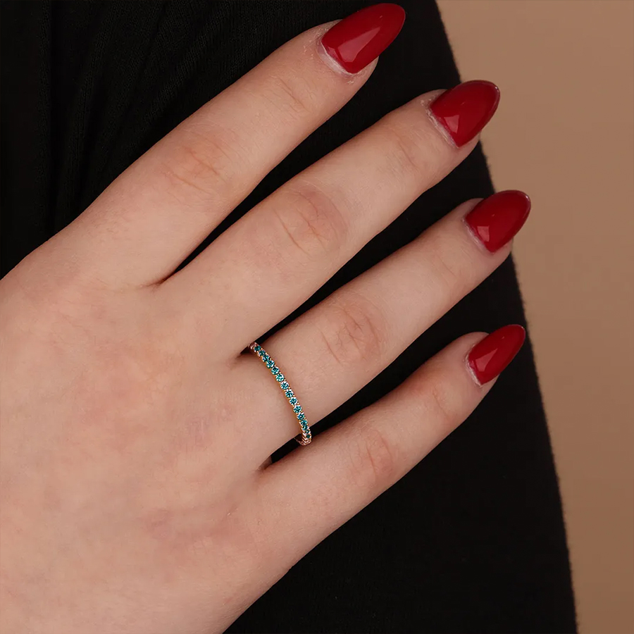 Teal Diamond Ovarian Cancer Ring