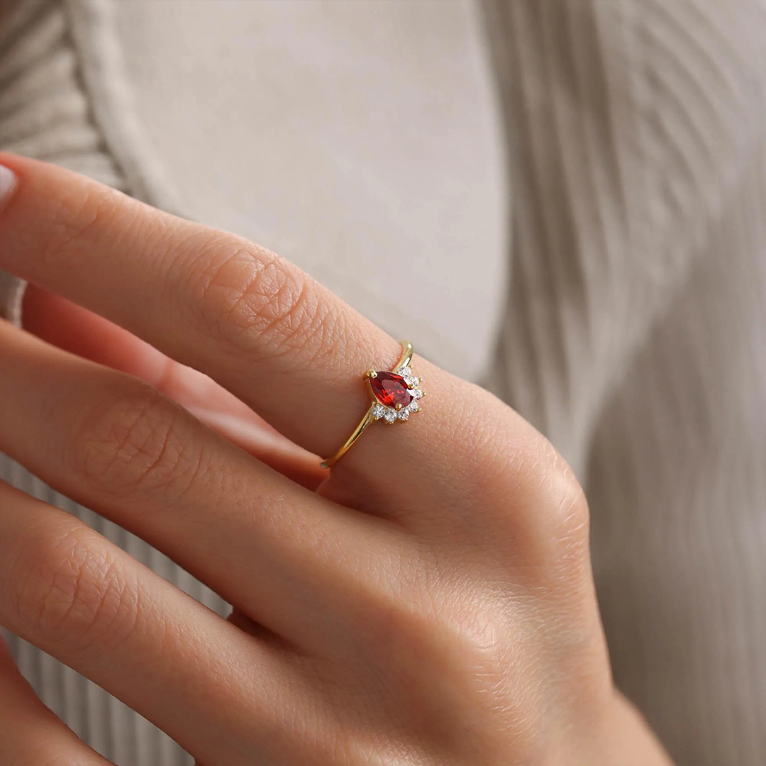 Memorial Tear Personalized Birthstone Ring