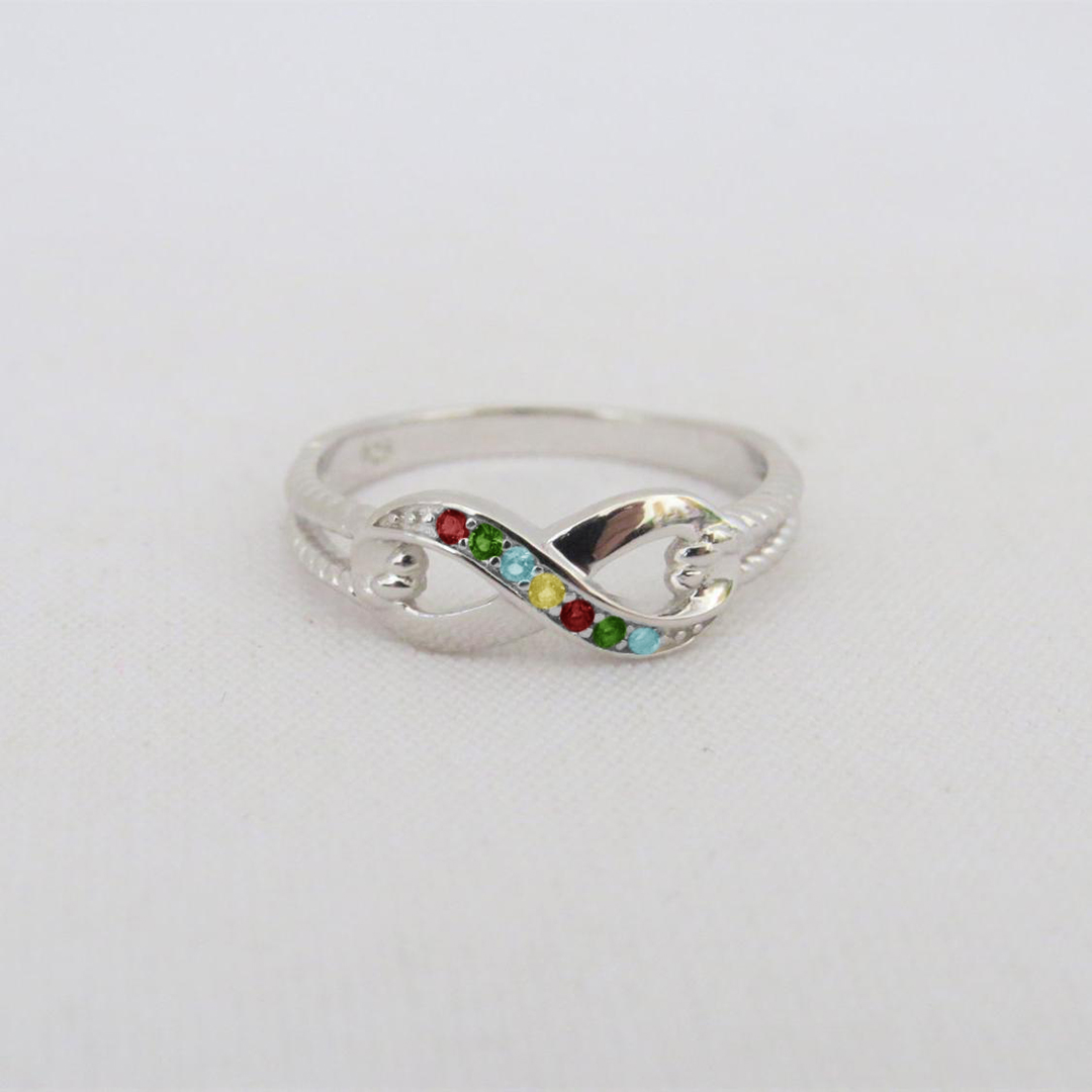 Autism Awareness Emerald Infinity Ring