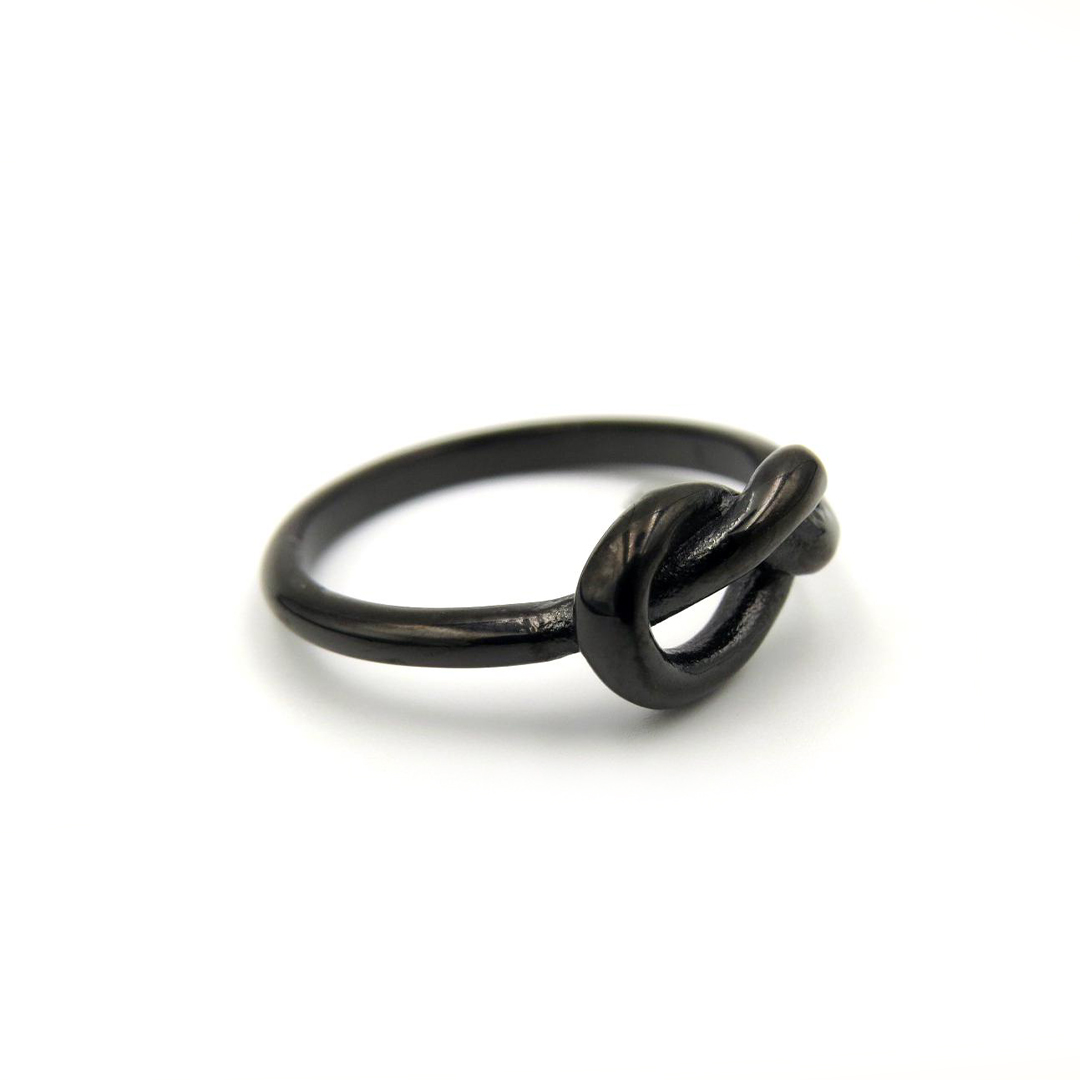 Black Love Infinity Knot Ring