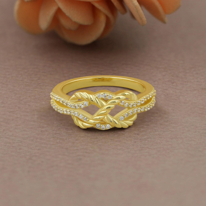 Angel-Tied Mother & Daughter Knot Ring