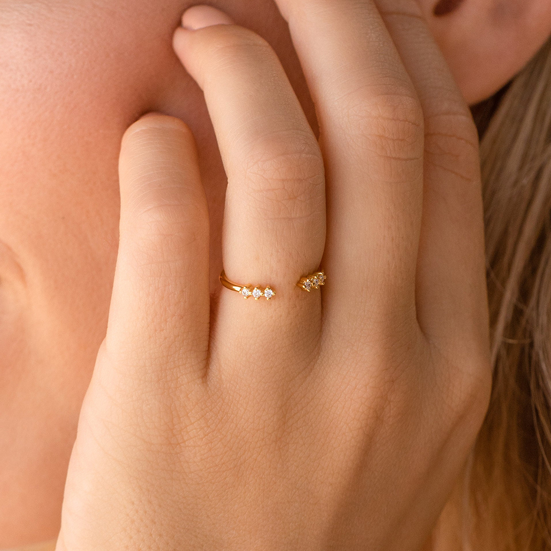 Self Love Reminder Dainty Open Diamond Ring