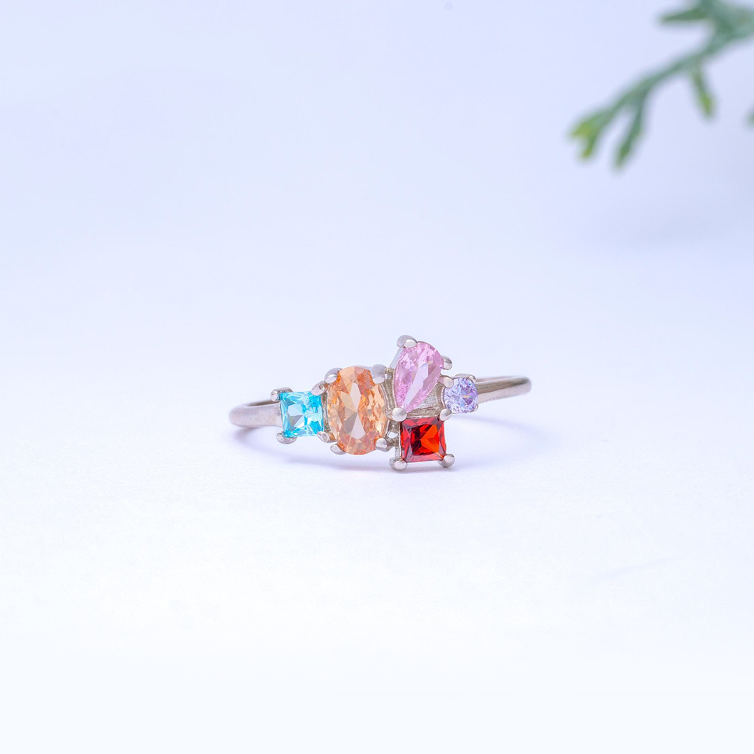 Mama’s Valentines Multi-Cut Gemstone Family Ring