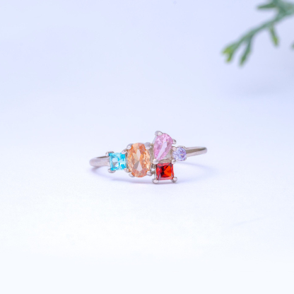 Mama’s Valentines Multi-Cut Gemstone Family Ring