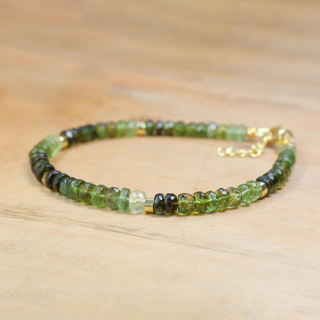 Kidney Disease Awareness Strength and Support Green Beaded Bracelet