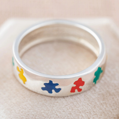 Puzzle Piece Autism Awareness Ring