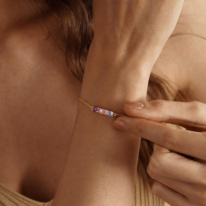 Minimalist Family Gift Birthstone Bracelet