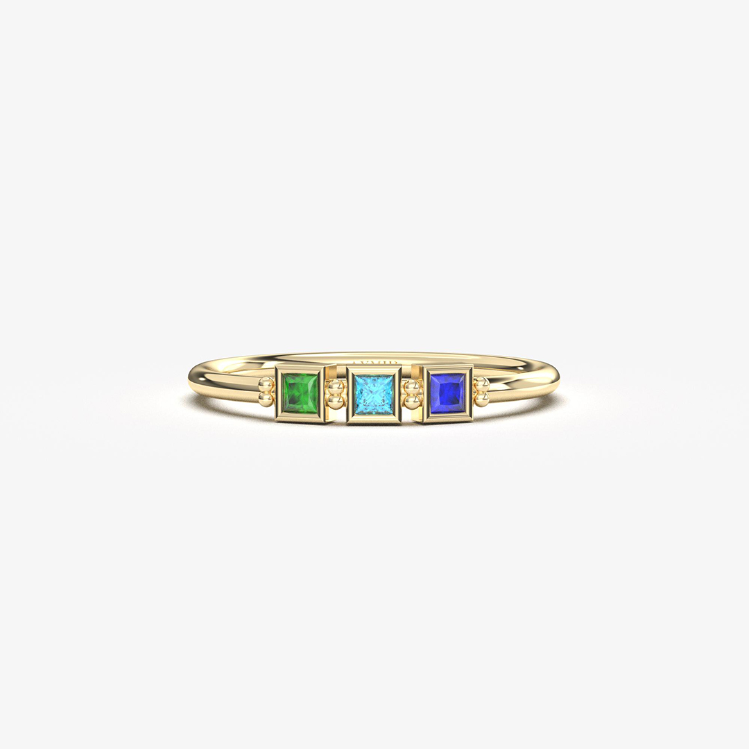 Grandma’s Tear of Joy Personalized 1-6 Birthstone Ring