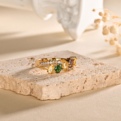 Grandma’s Tear of Joy Mother’s Day Gift Birthstone Ring