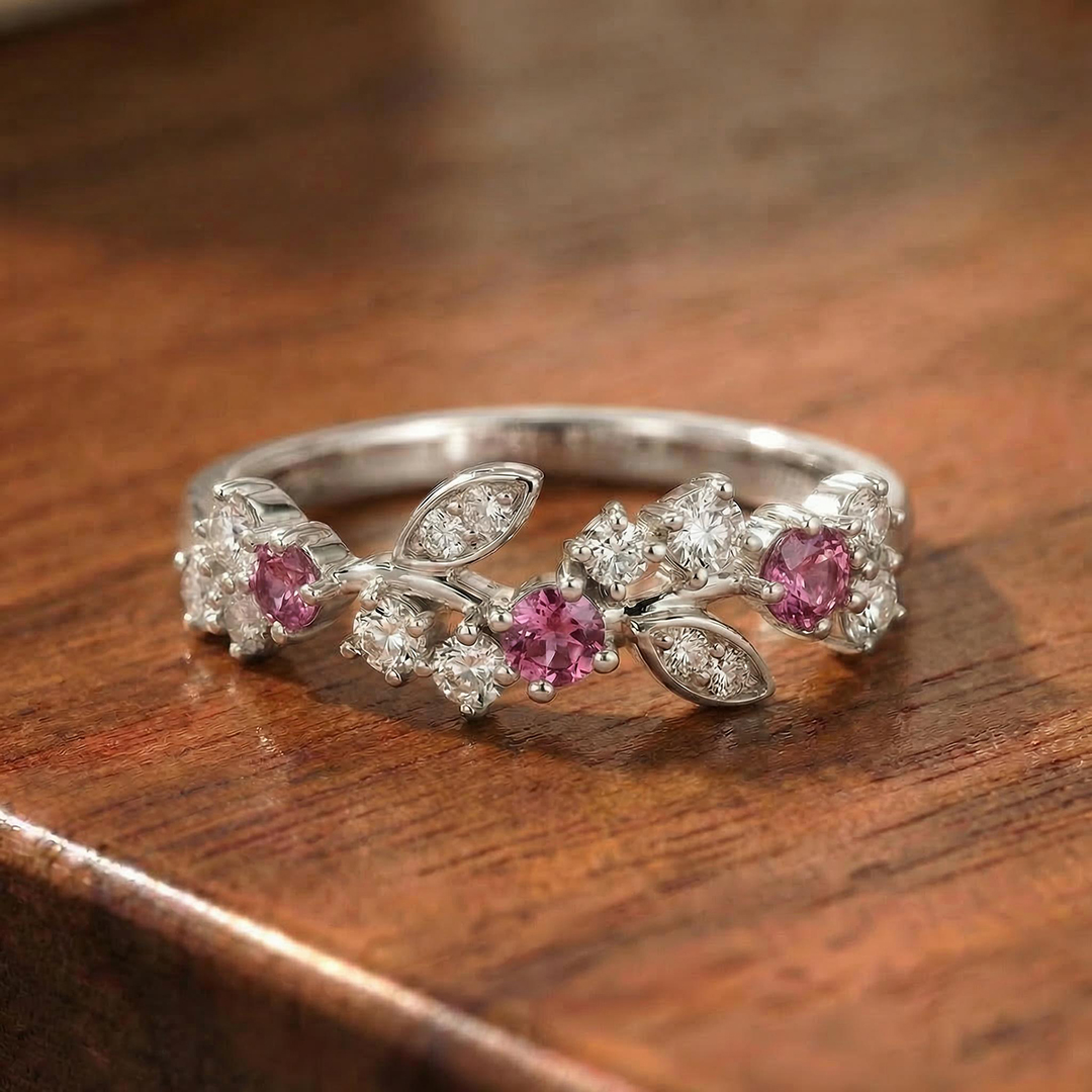 I Am Choosing Me Pink Leaf Ring