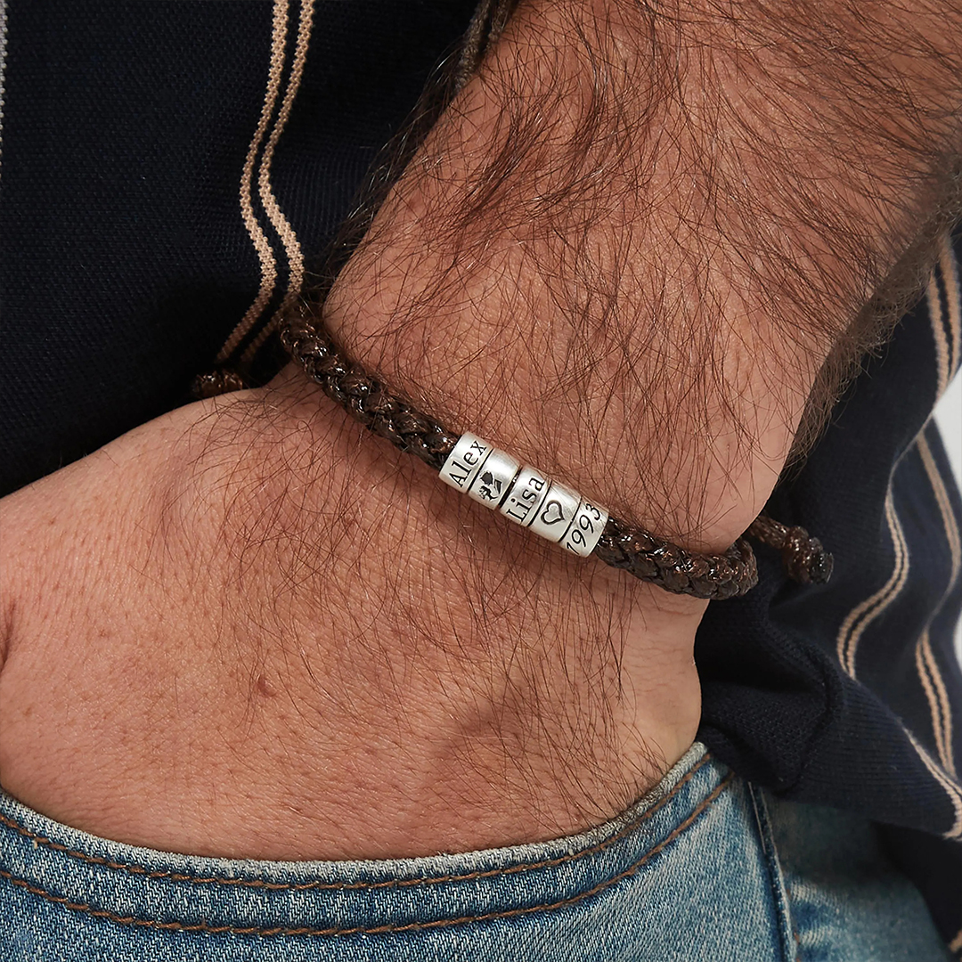 Gift To Father Personalized 1-9 Name Bracelet