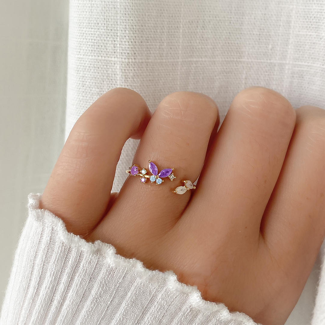 Thyroid Healing Wings Butterfly Ring