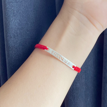 Red String Bracelet-Six Word Mantra Bracelet