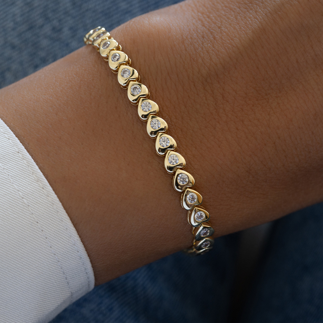 It's OK Heart Shaped Tennis Bracelet
