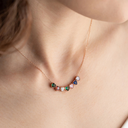 Personalized 1-14 Birthstones Charms One of a Kind Gift Design Your Necklace