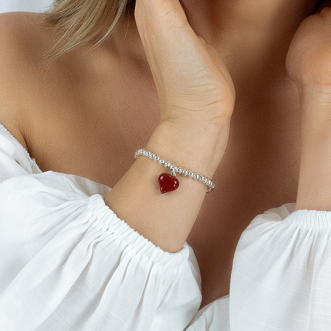 To Me From Me Red Big Heart Bracelet