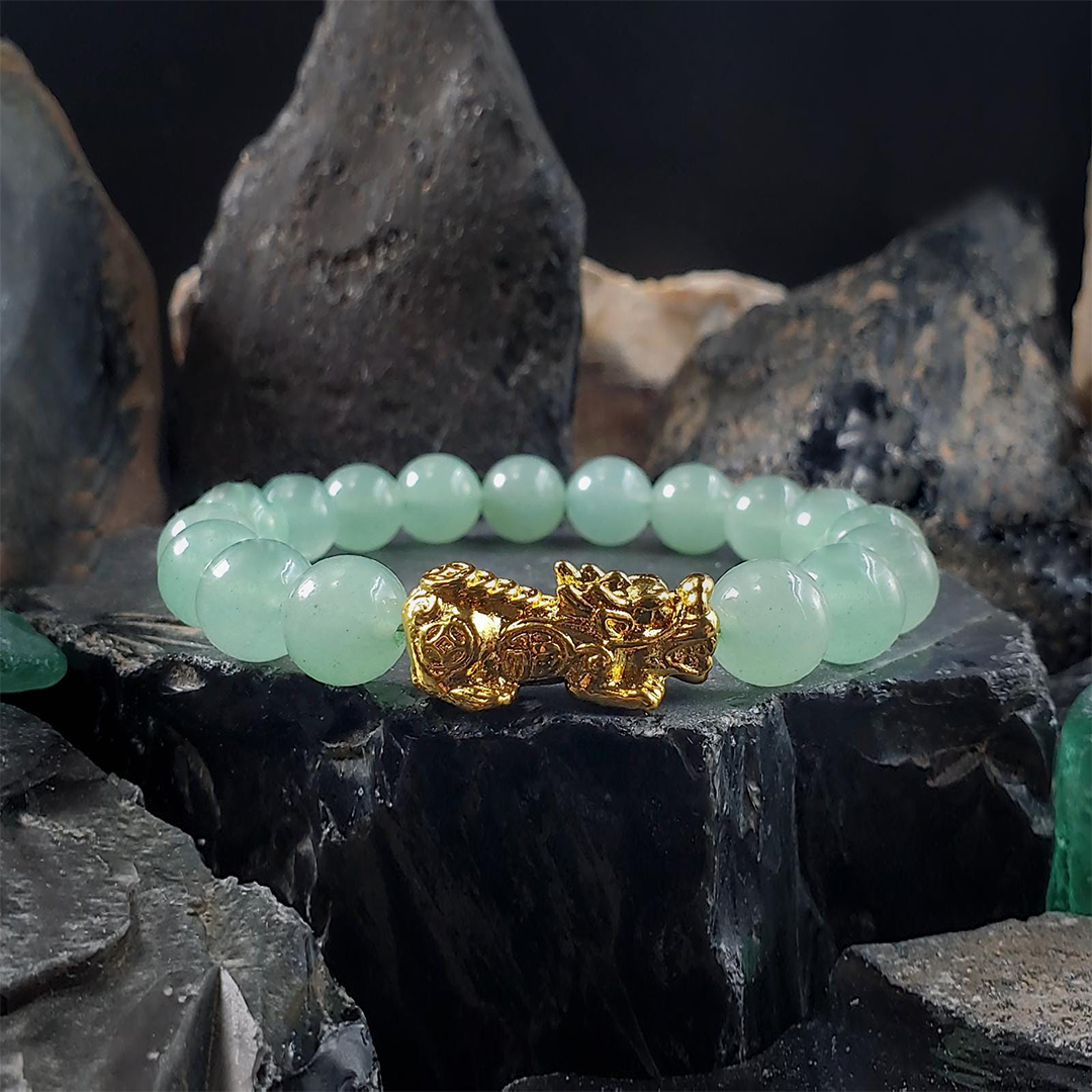 Green Aventurine Pixiu Bracelet for Emotional Support & Positive Energy