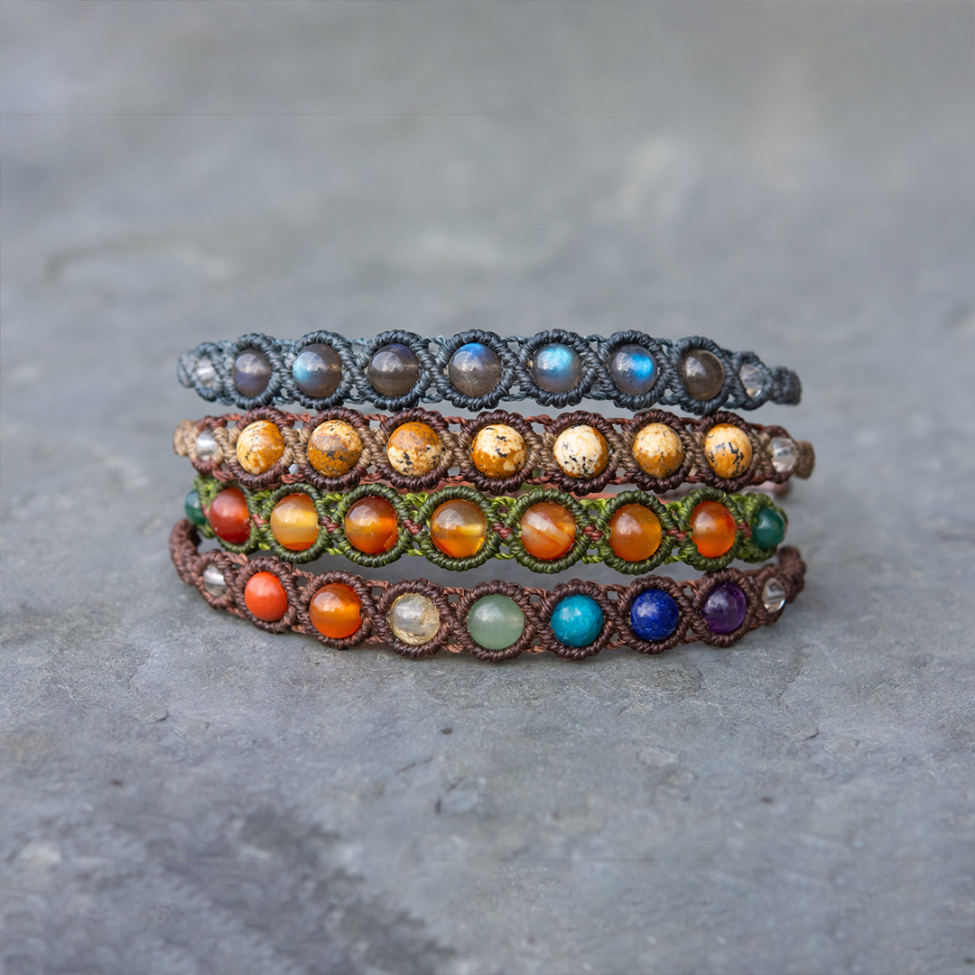 7 Chakra Macrame Bracelet for Balanced Energy & Spiritual Wellness