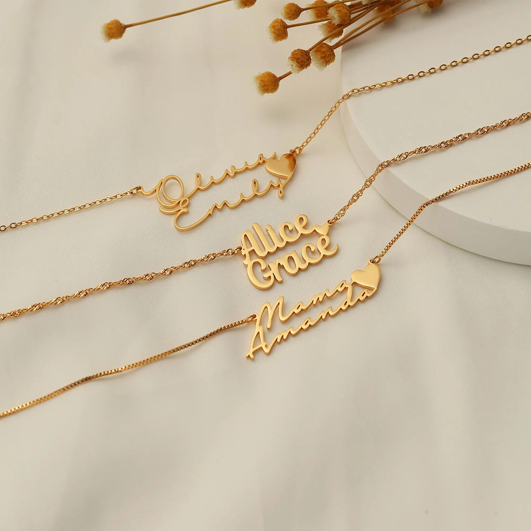 Custom Two Name Mother & Kid Necklace