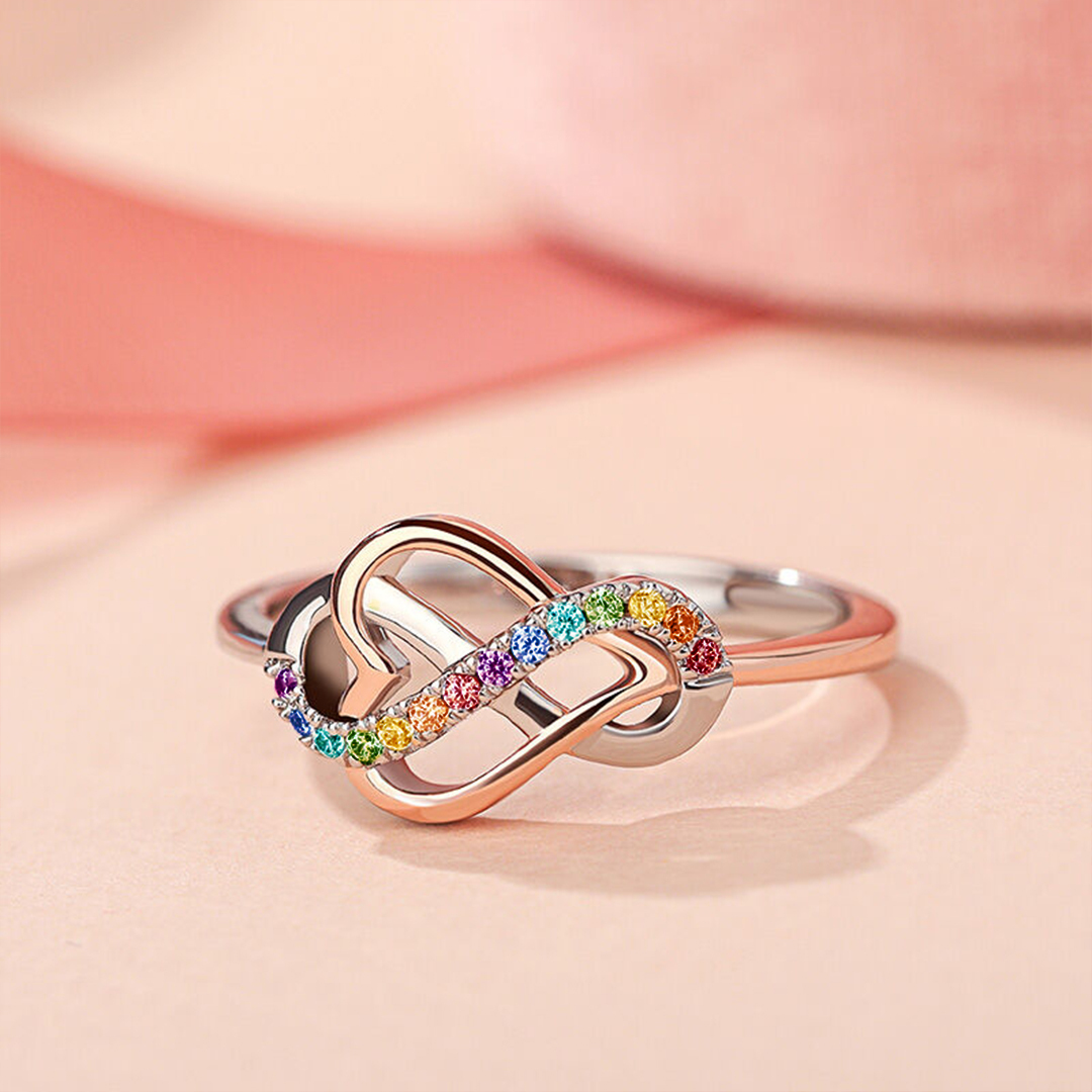 Star Mom Infinity Love Heart Ring