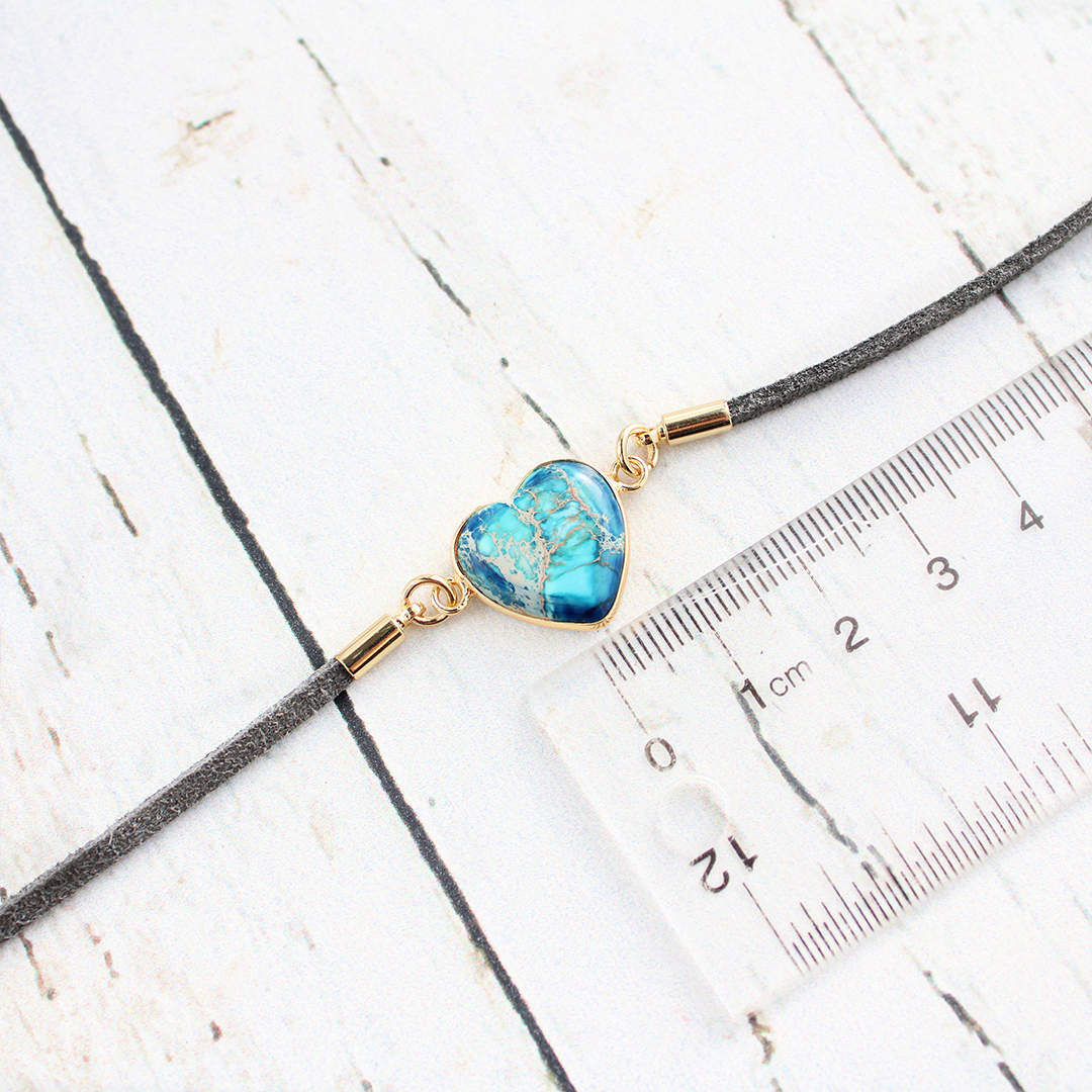 Choosing Peace Heart Jasper Stone Bracelet