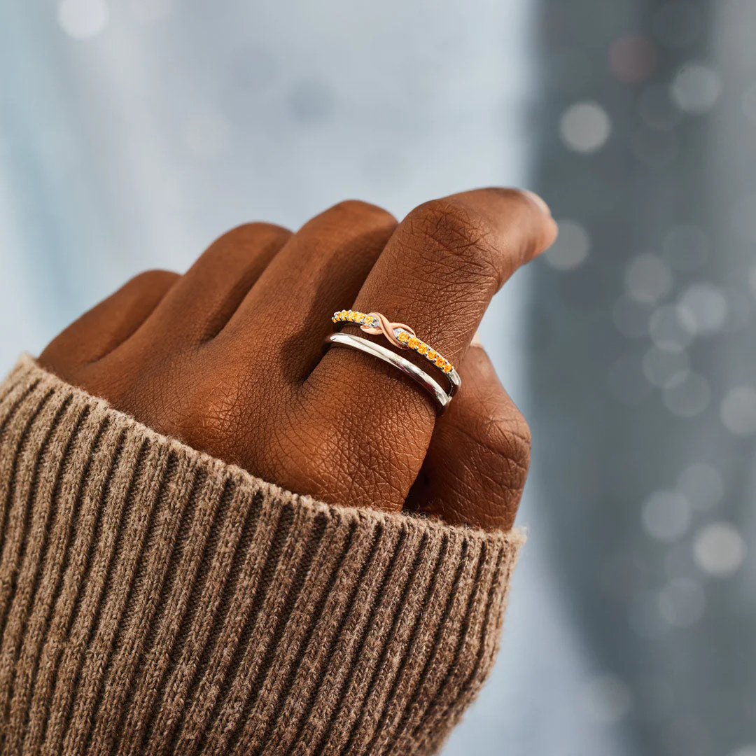 Multiple Sclerosis Gift Double Layered Infinity Ring