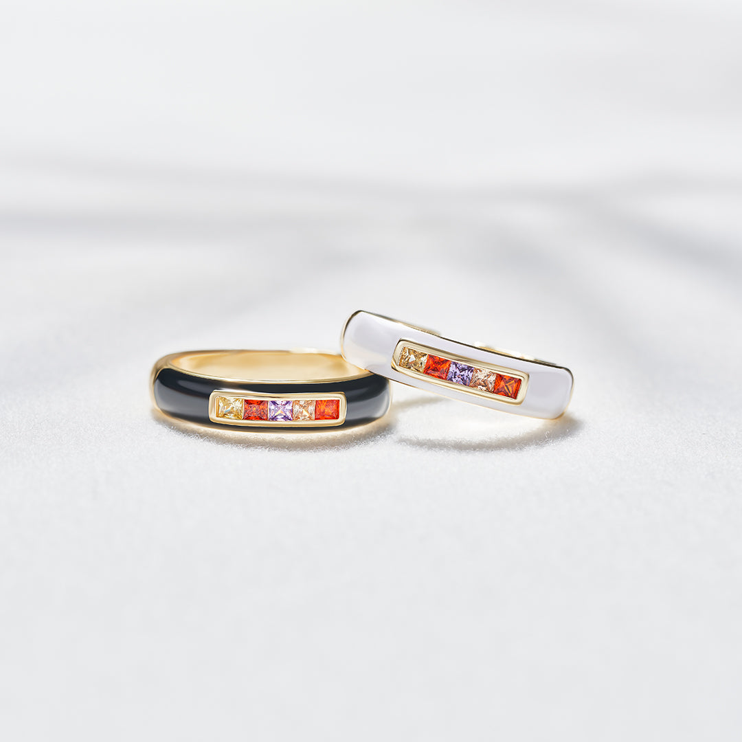 Enamel 1-5 Birthstone Bread Ring