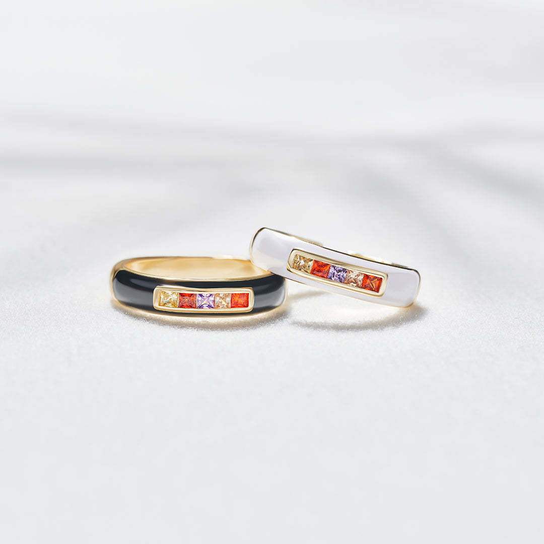 Enamel 1-5 Birthstone Bread Ring