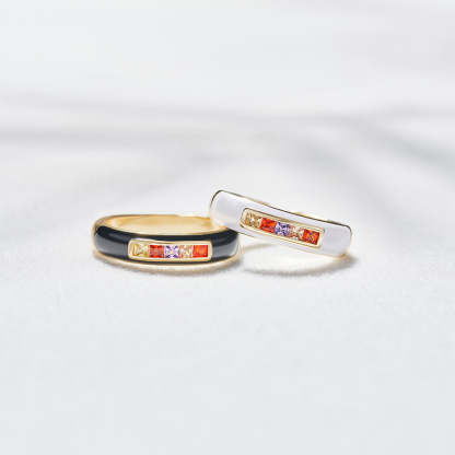 Enamel 1-5 Birthstone Bread Ring