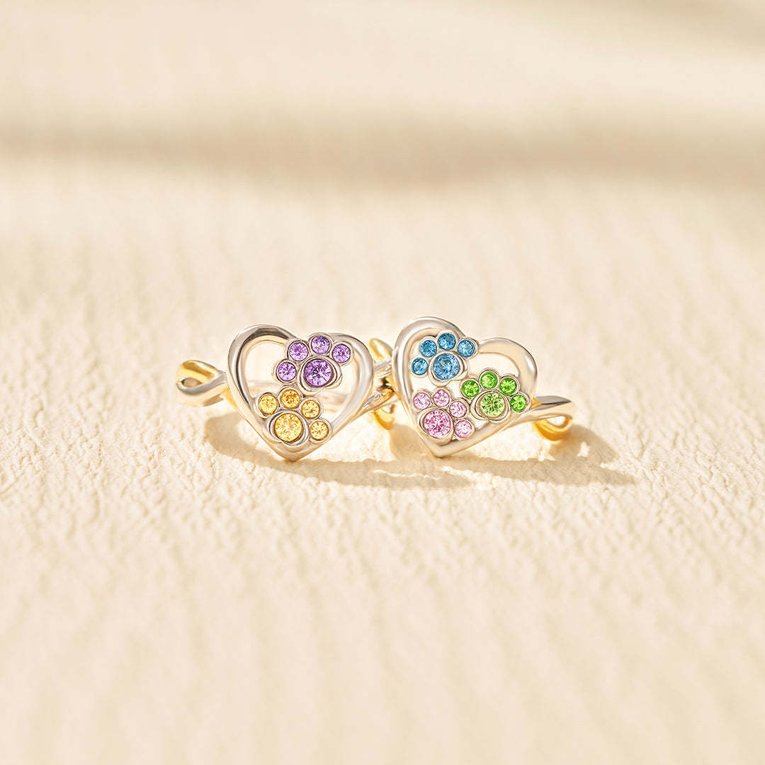 Furry Mom 1-3 Birthstone Ring