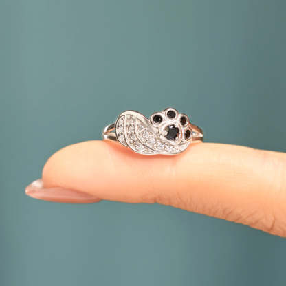 My Angel Always Near By Black Paw Wings Ring