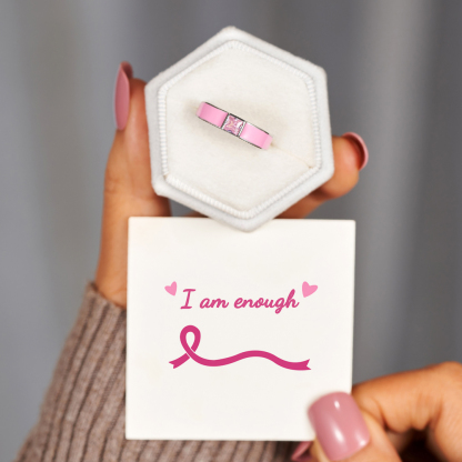 I Am Enough To Defeat Breast Cancer Pink Ring