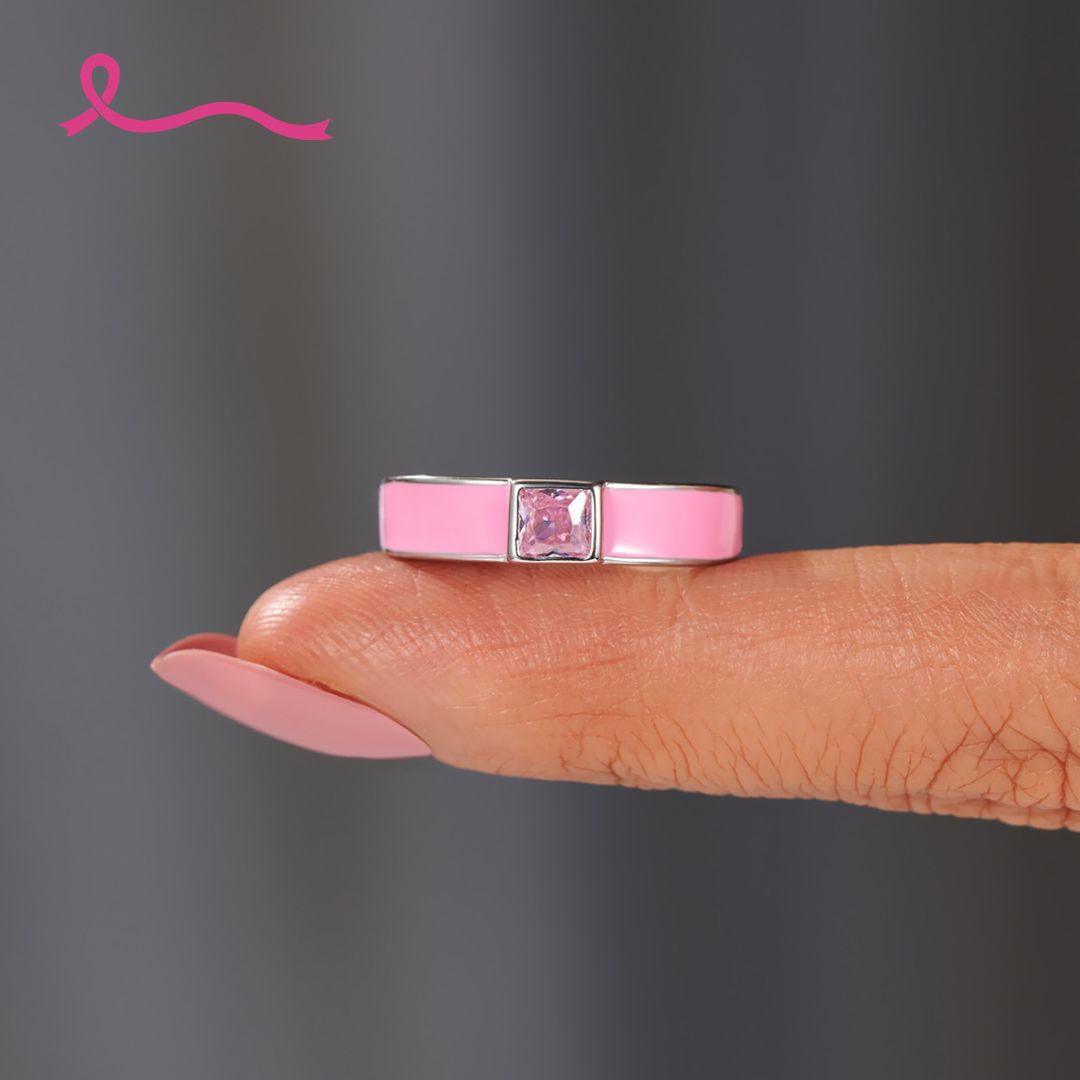 I Am Enough To Defeat Breast Cancer Pink Ring