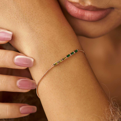 Family Love Baguette Birthstone Bracelet