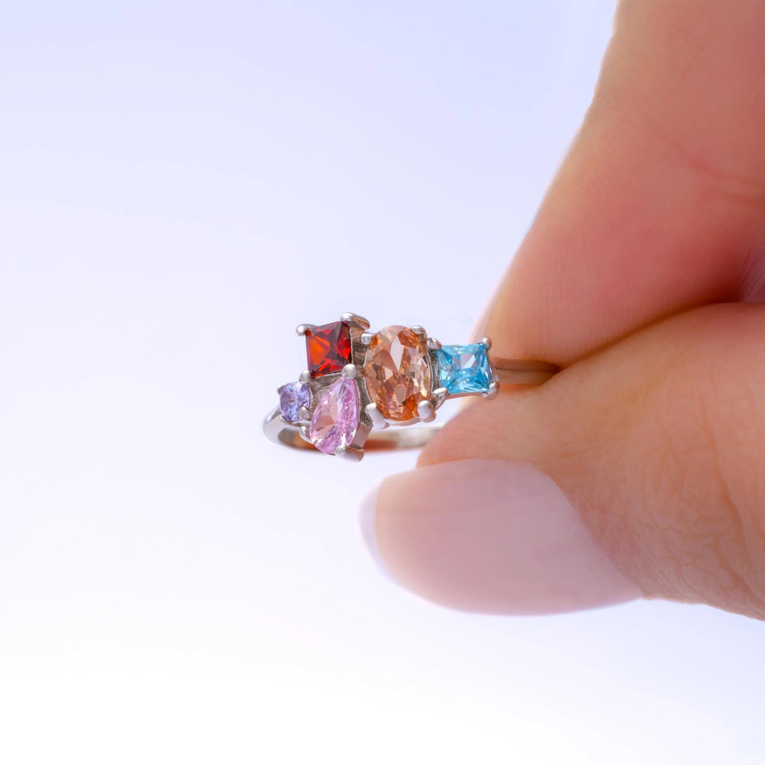 Mama’s Valentines Multi-Cut Gemstone Family Ring