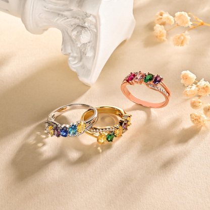 Grandma’s Tear of Joy Mother’s Day Gift Birthstone Ring
