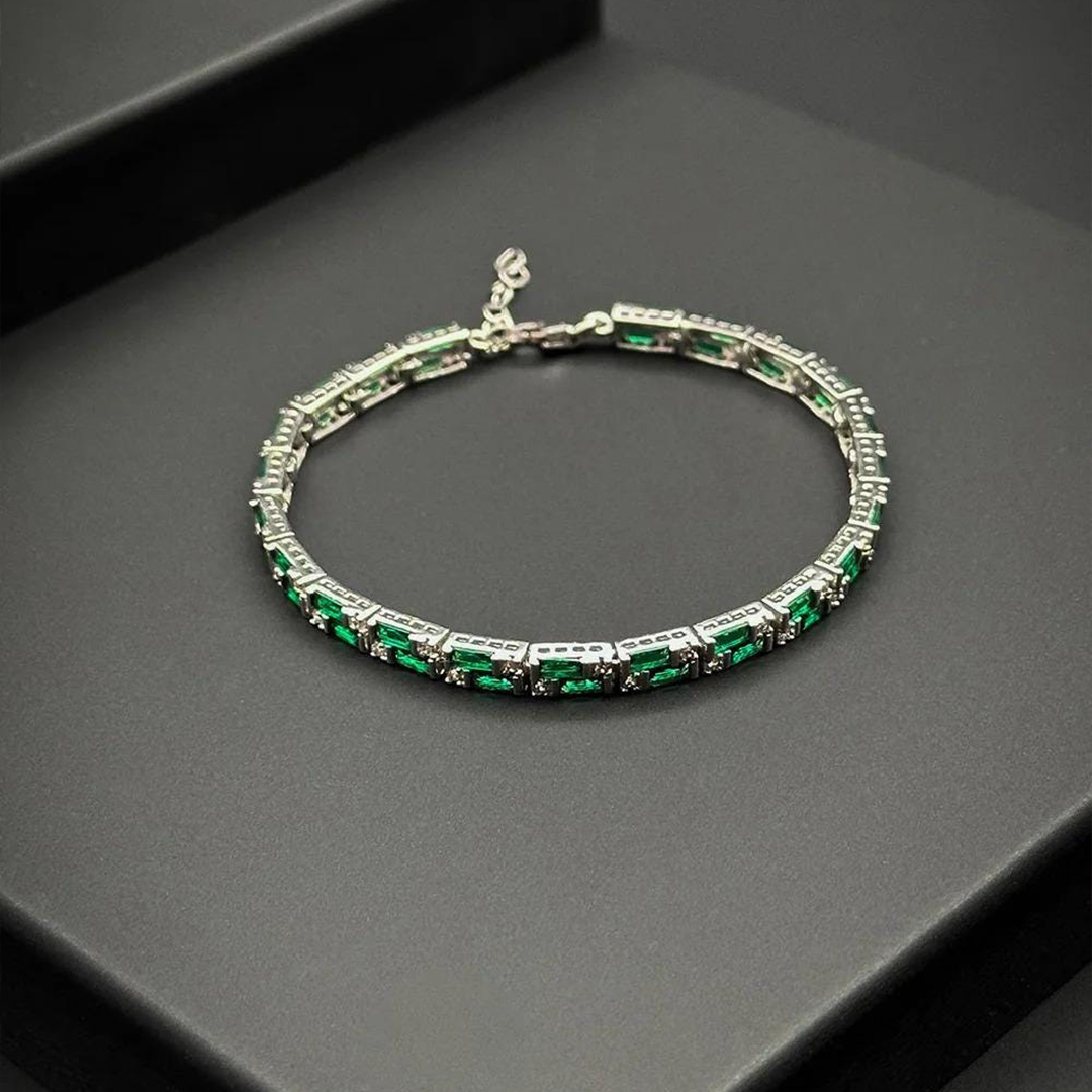 Kidney Disease Awareness Men Green Tennis Bracelet