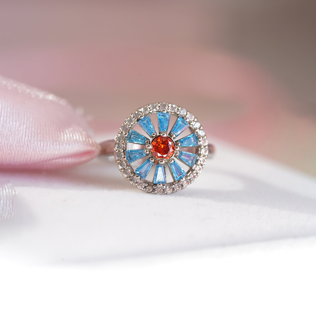 Diabetes Awareness Blue Wheel Ring