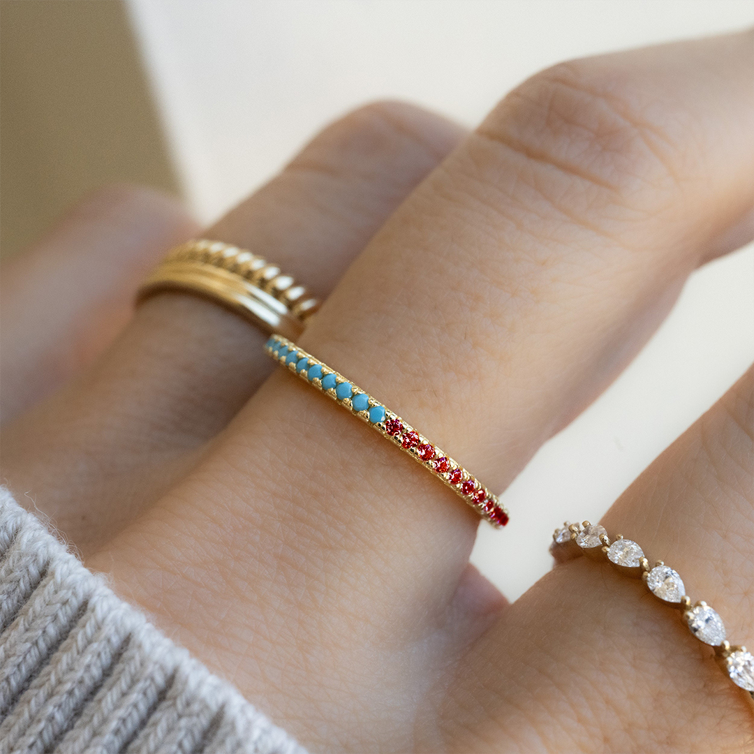 Unbreakable Spirit Diabetes Awareness Eternity Turquoise Ring