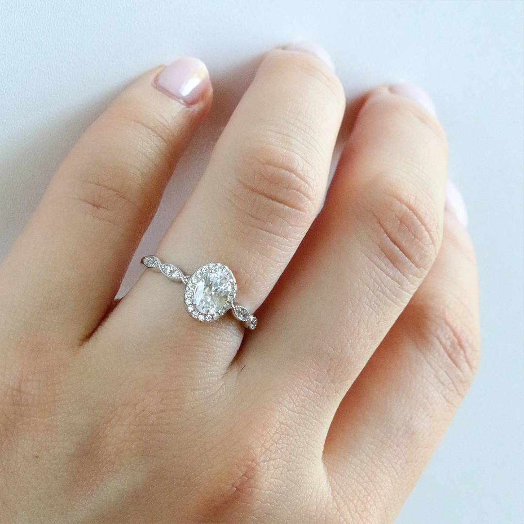 To Me With Love Oval Cut Halo Ring