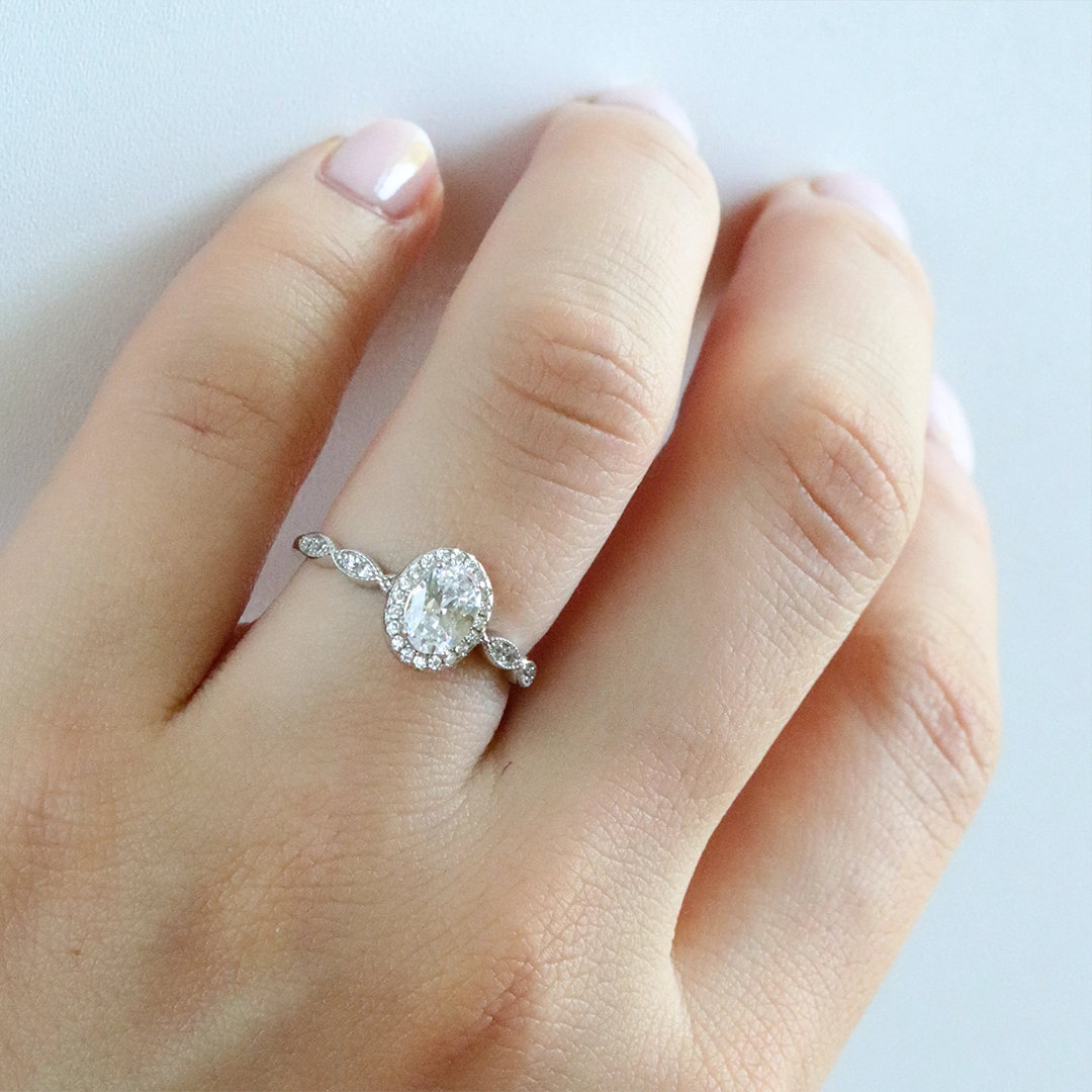 To Me With Love Oval Cut Halo Ring
